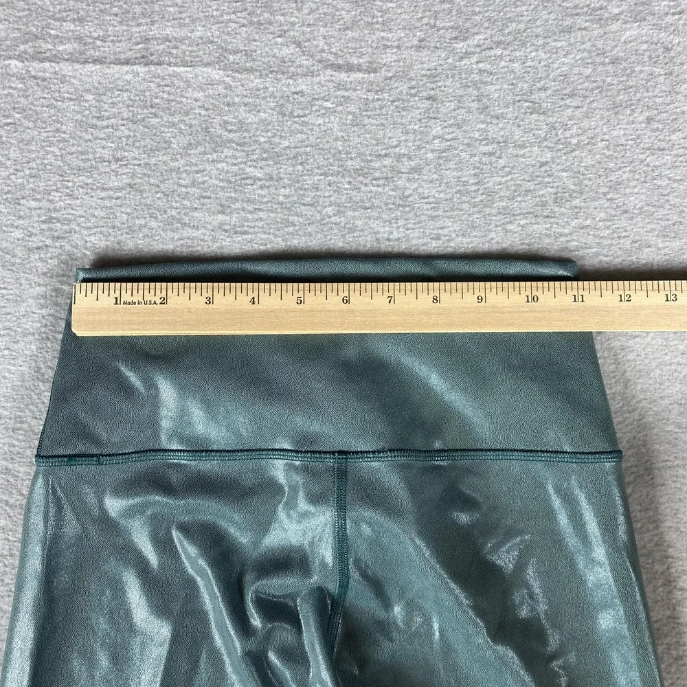 Lululemon Leggings Womens 6 High Rise Green Metallic Flecked Ankle Yoga‎ Pants